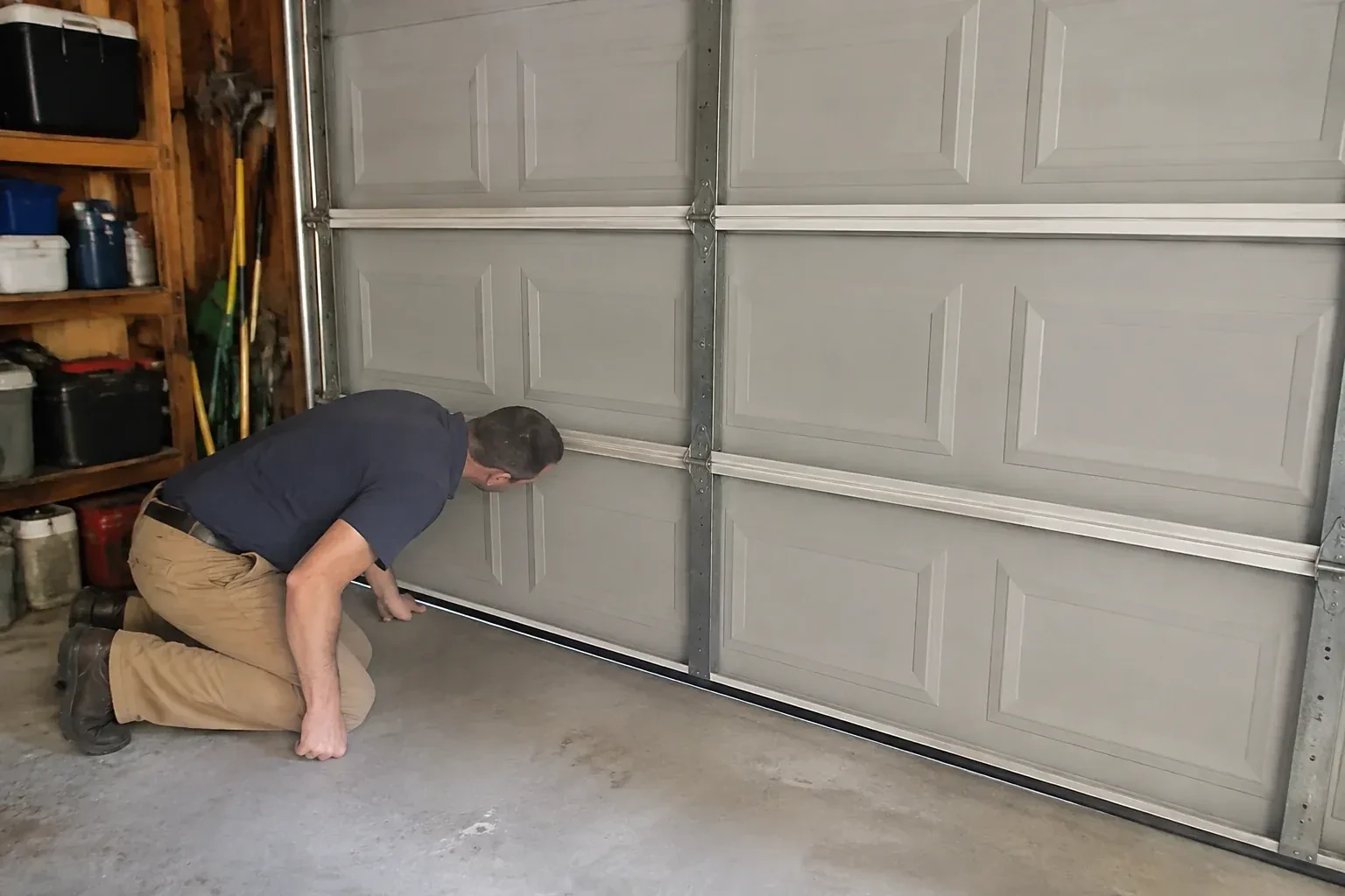 Illustrative garage doors scene; not an actual job — Garage Door Perimeter Weatherstrip, Whitchurch-Stouffville